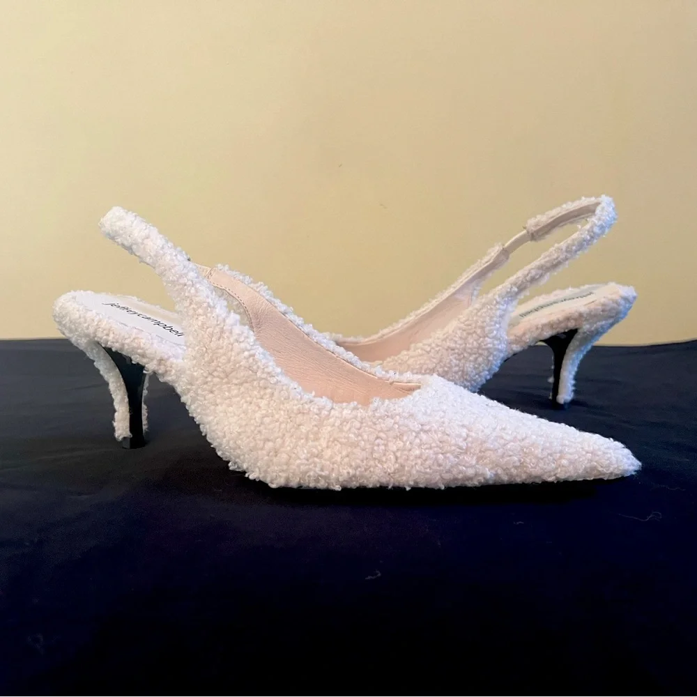 Jeffrey Campbell Persona Faux Shearling Pointed Toe Pump - Picture 1 of 3